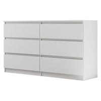 KOMMODE Lemon mit 6 Schubladen, 140 cm, Weiß matt - Weiß, Holzwerkstoff (140/78/39cm) - Beautysofa