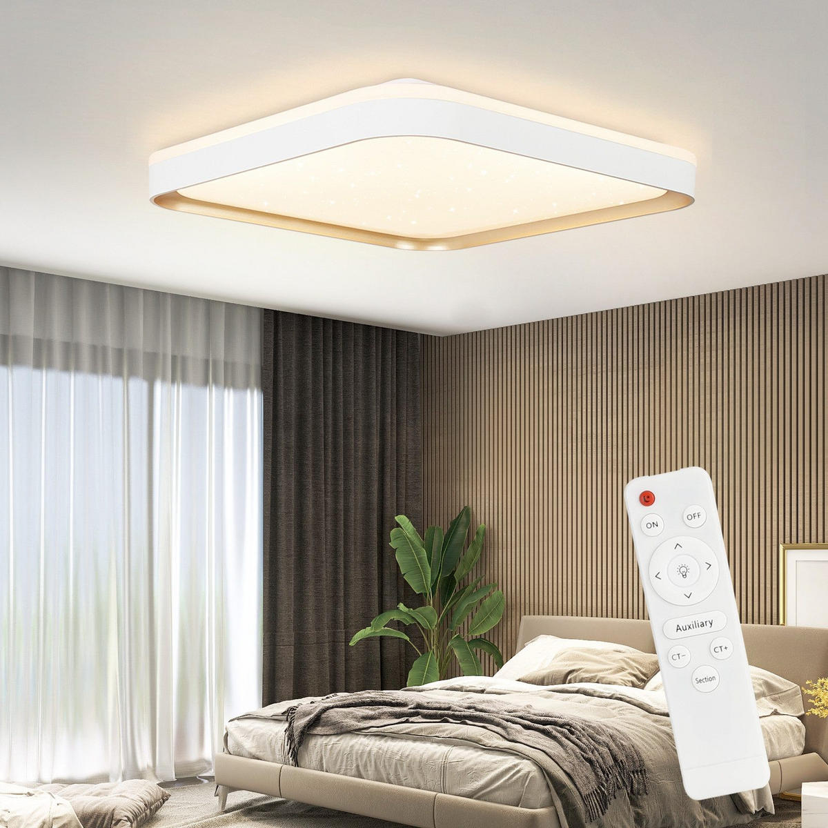 LED-DECKENLEUCHTE Artemis 30/30/6cm - Weiß, Kunststoff (30/30/6cm) - ZMH