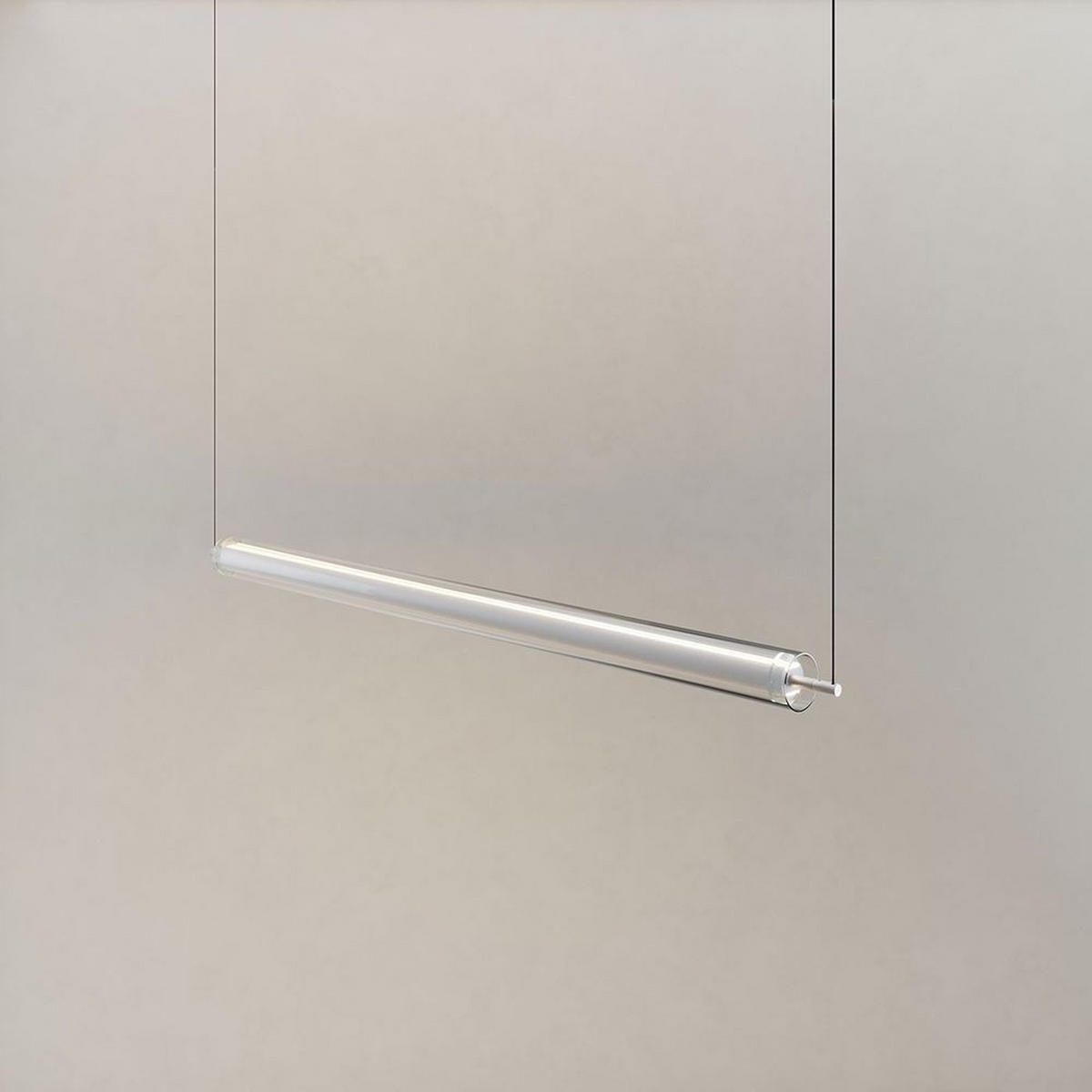 LED-HÄNGELAMPE Ranya Schwarz/Klar 160cm - Klar/Schwarz, Glas (160/7/7cm) - s.luce