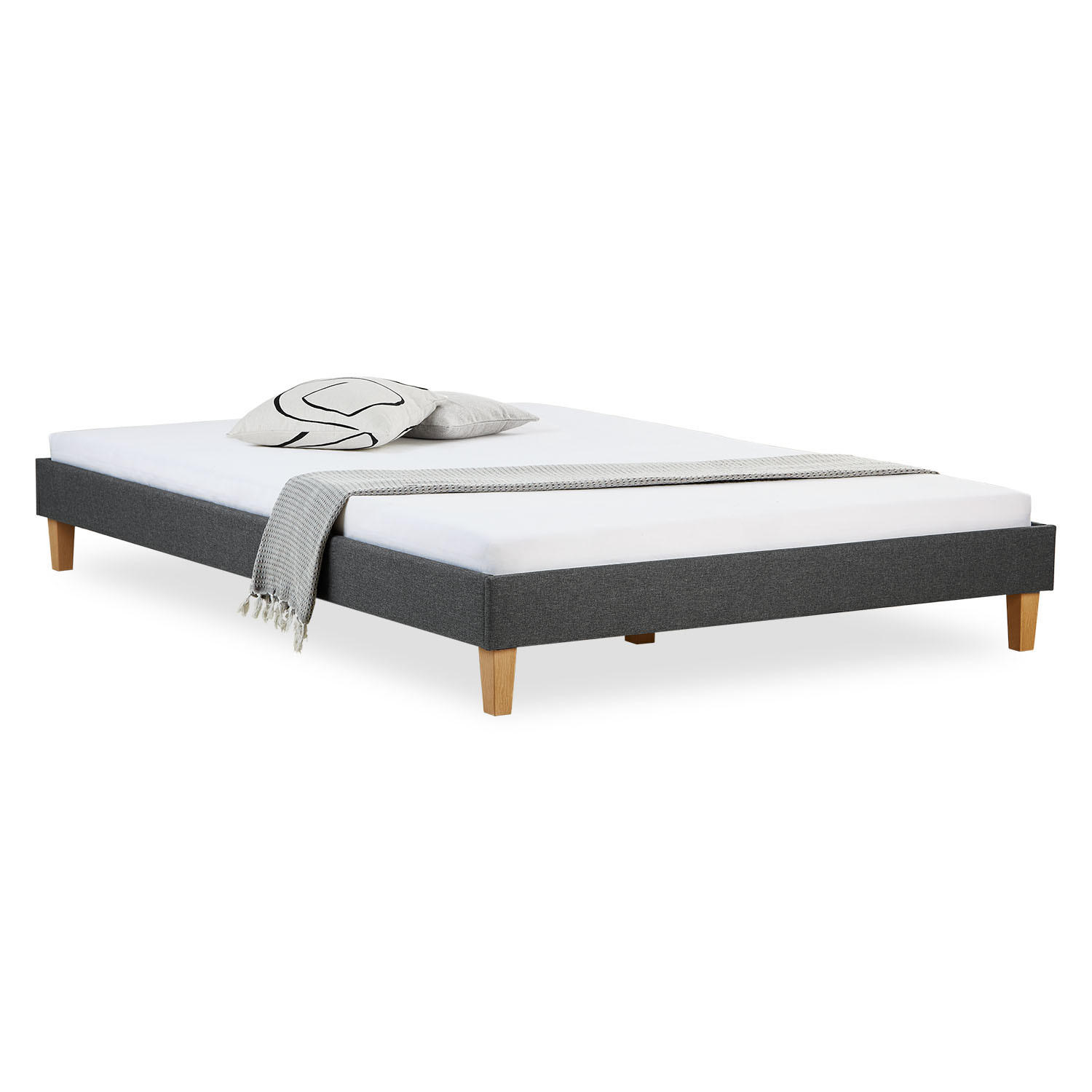 POLSTERBETT mit Lattenrost 160/200 cm in Grau - Grau, Textil (160/200cm) - Homestyle4u