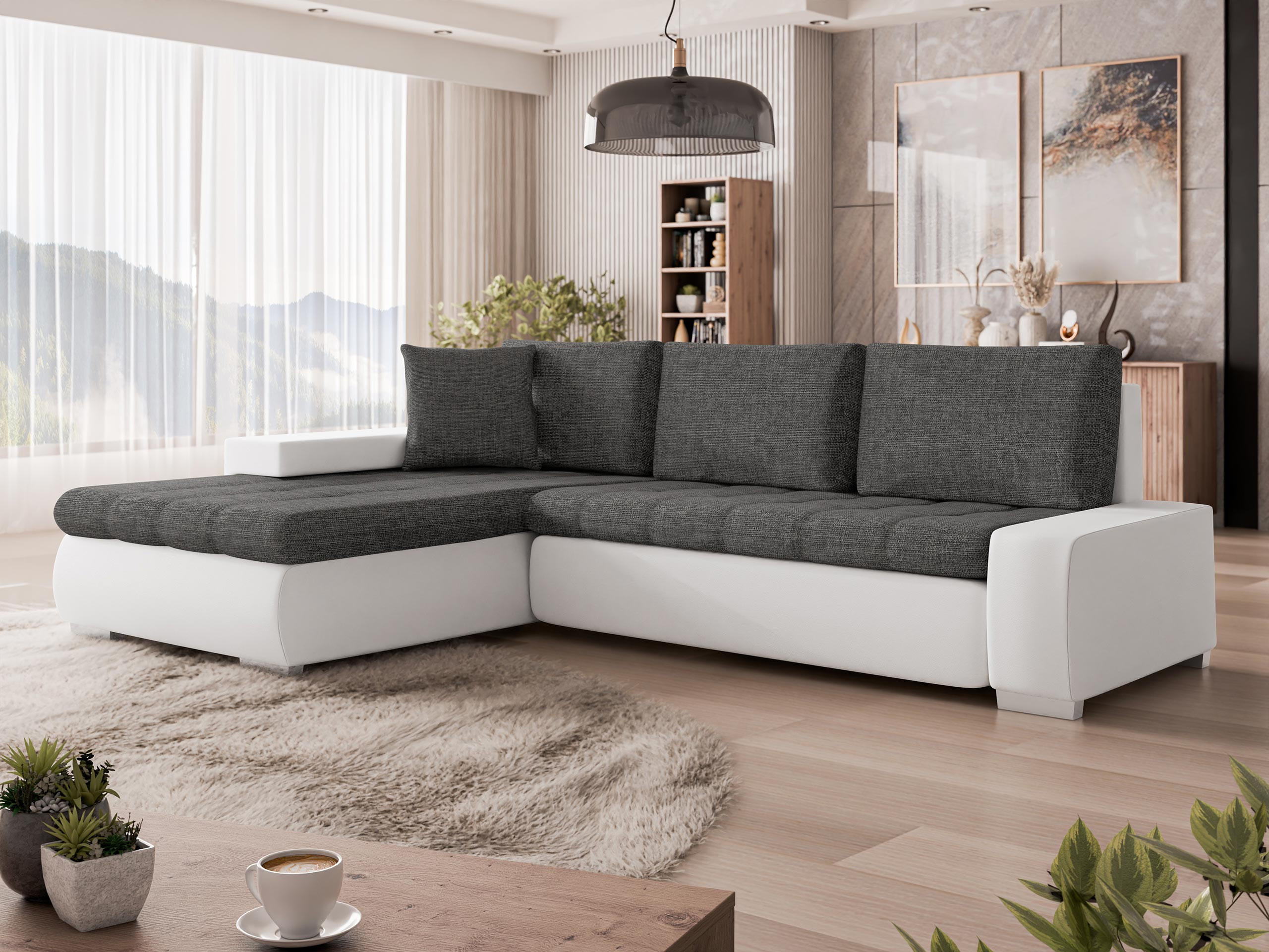 ECKSOFA Orkan Mini Lux - Weiß, Holz/Textil (265/185cm) - MIRJAN24