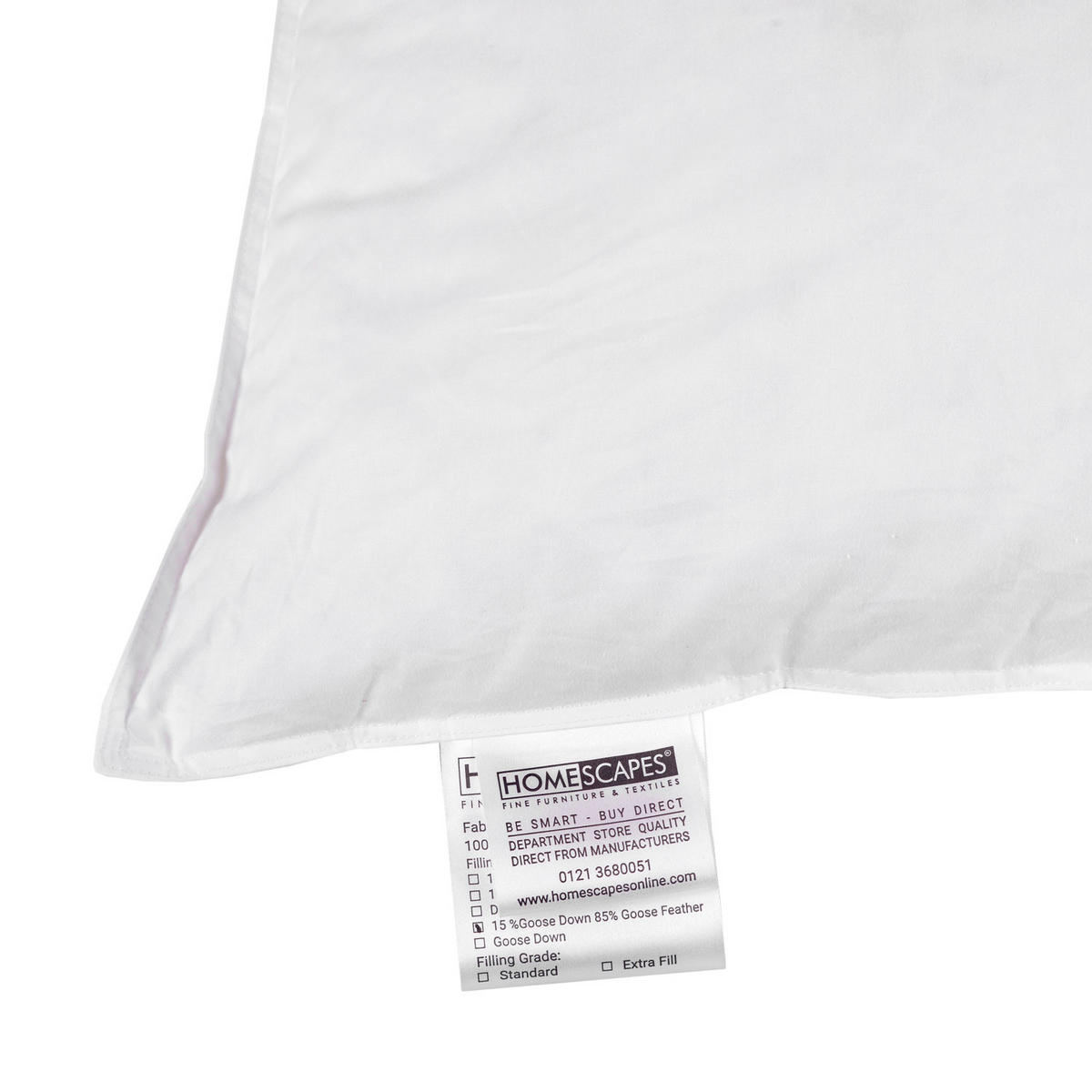 KOPFKISSEN Federn & Daunen 65/65 cm - Weiß, Textil (65/65cm) - Homescapes