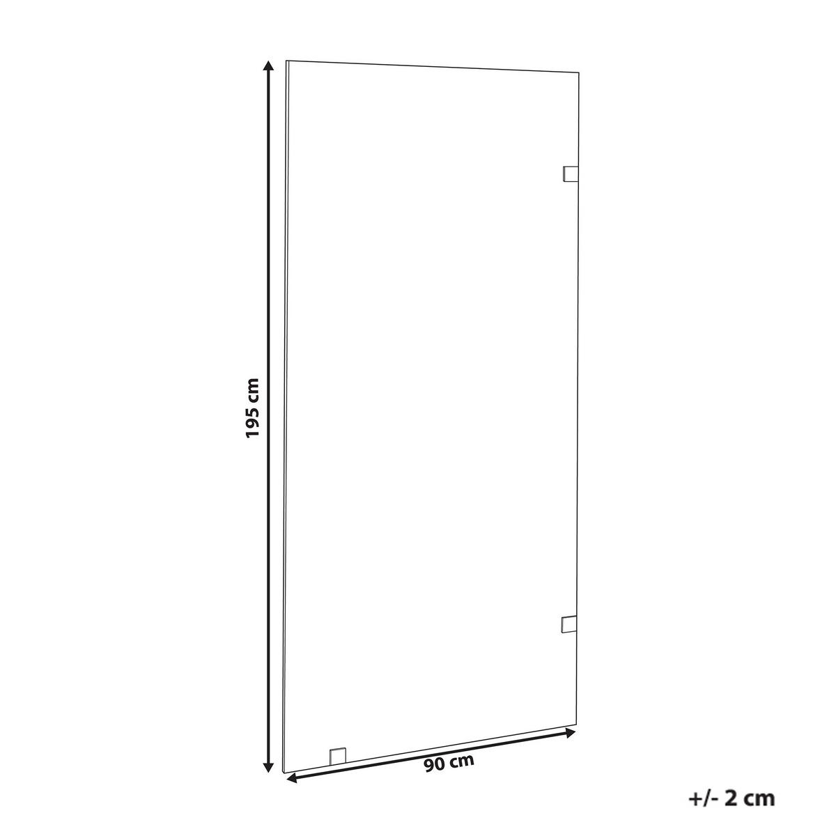 SPRCHOVÁ ZÁSTĚNA 90/195 cm Průhledná Icalma - černá/průhledná, sklo (90/195cm) - Beliani