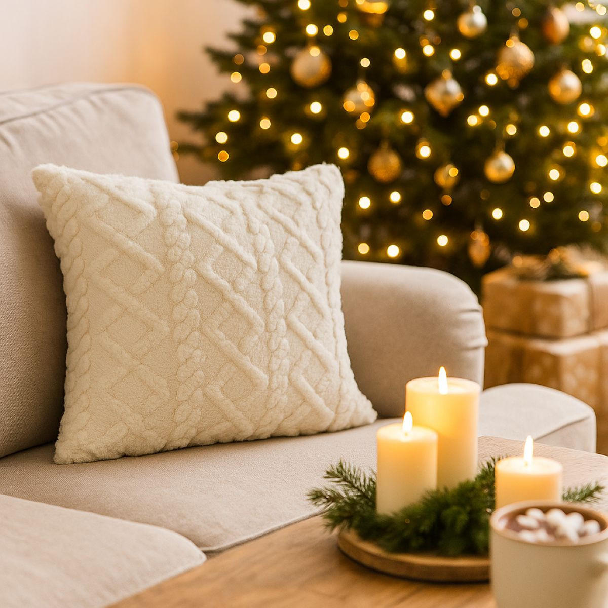 DEKOKISSEN 45/45 cm - Weiß, Textil (45/45cm) - Home Styling Collection