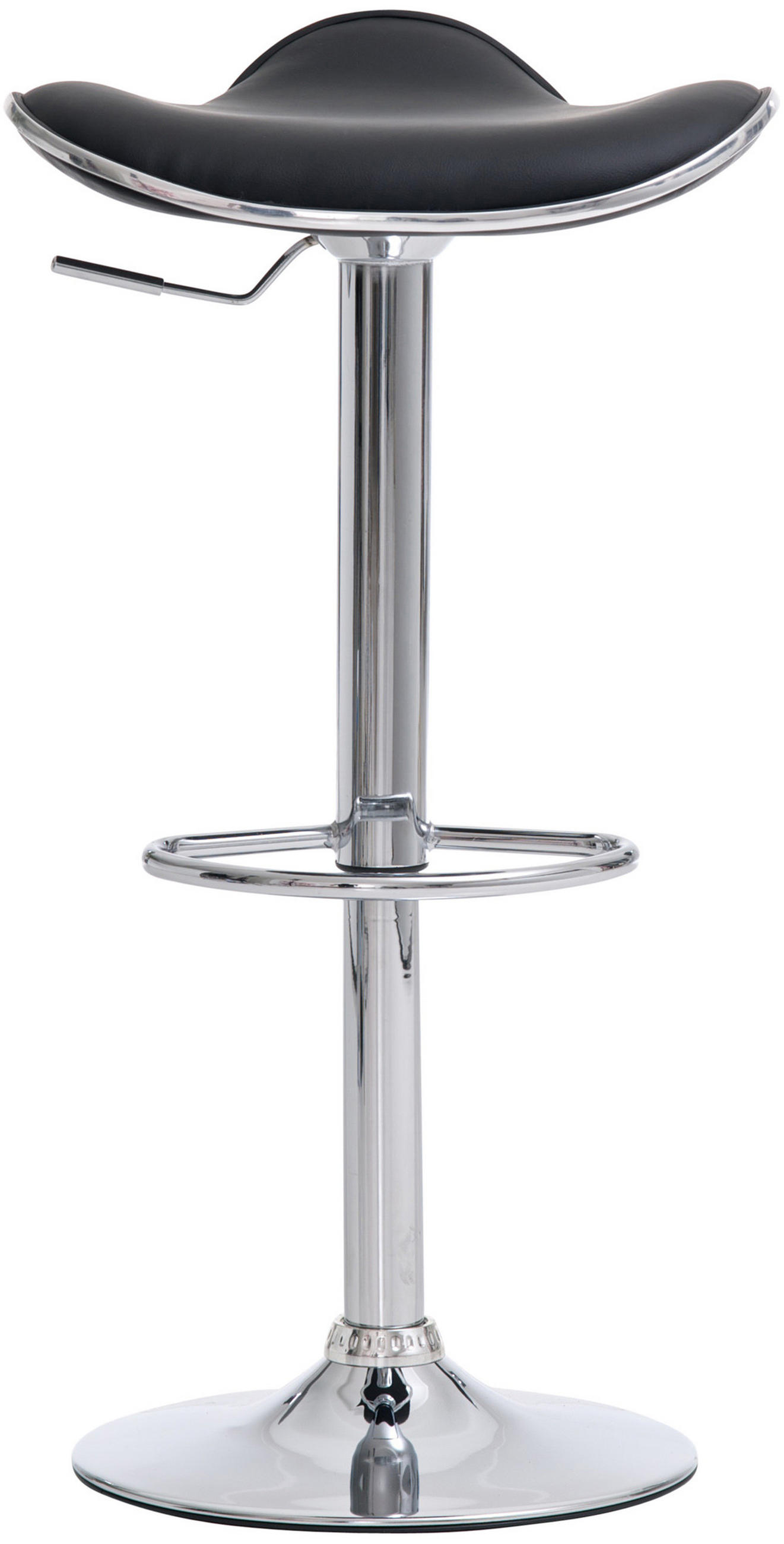 BARHOCKER Shangrila, 2er Set, Gestell Metall in Chromoptik, Kunstleder schwarz, - Chromfarben/Schwarz, Kunststoff/Textil (45/91/45cm) - TPFLiving