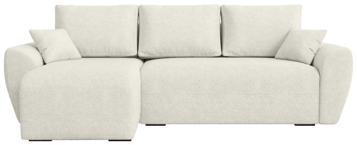 ECKSOFA Rotterdam mit Schlaffunktion Beige Bouclé - Beige, Textil (238/141cm) - Bromarkt
