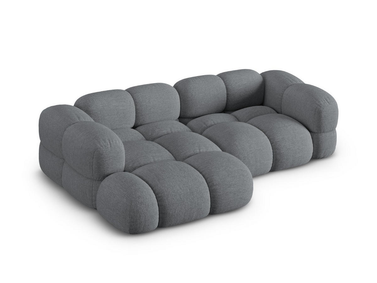 ECKSOFA links Loretto aus strukturiertem Stoff grau 3 Sitzplätze - Grau, Textil (147/250cm) - Cosmopolitan Design