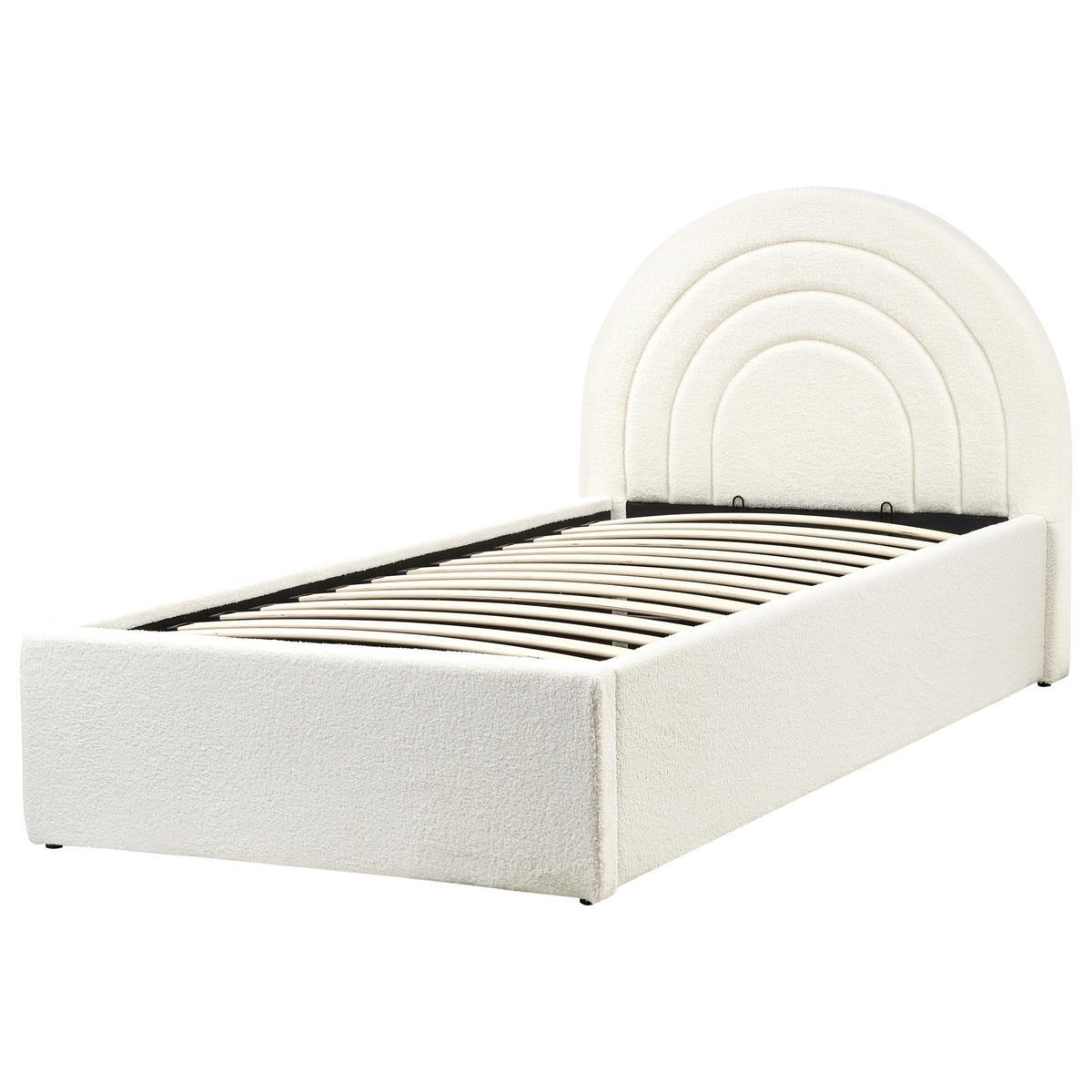 KINDERBETT mit Stauraum 90x200 cm Weiß Anet - Creme, Textil (90/200cm) - Beliani