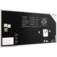 KREIDETAFEL Schwarze magnetische mit Alurahmen Premium EXPO 200x100cm - Schwarz, Metall (200/100/1.6cm) - ALLboards