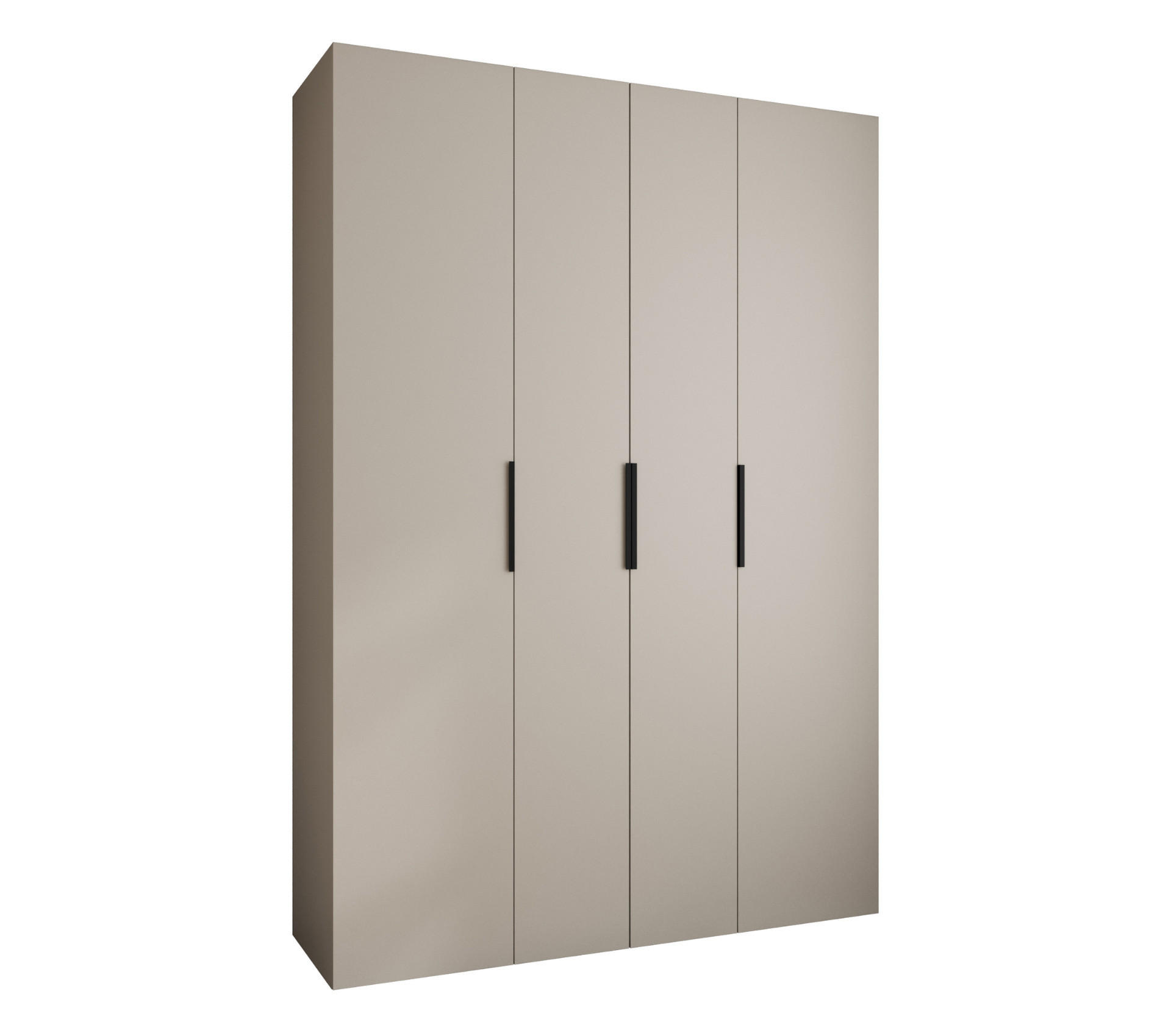 DREHTÜRENSCHRANK 245,5/170/50 4-türig - Kaschmir/Schwarz, Holz/Metall (170/245.5/50cm) - Abiks Möbel