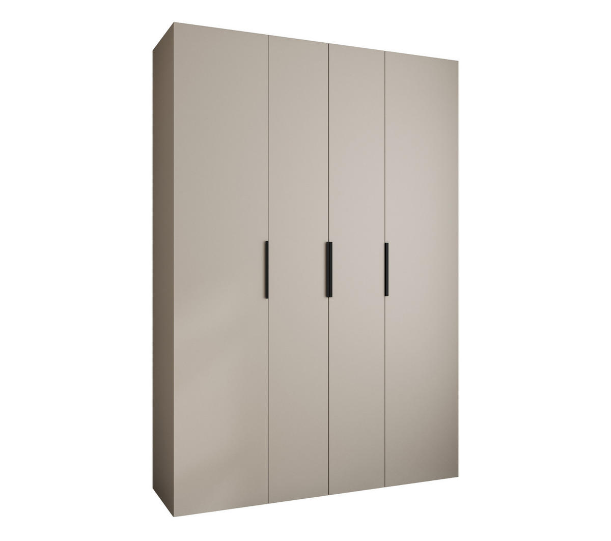 DREHTÜRENSCHRANK 245,5/170/50 4-türig - Kaschmir/Schwarz, Holz/Metall (170/245.5/50cm) - Abiks Möbel