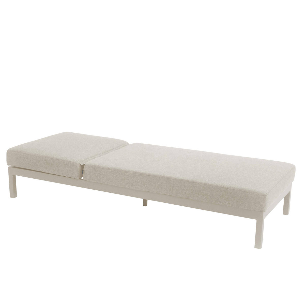 SONNNENLIEGE 2-tlg., Beige - Beige, Metall (75/74/202cm) - Oviala