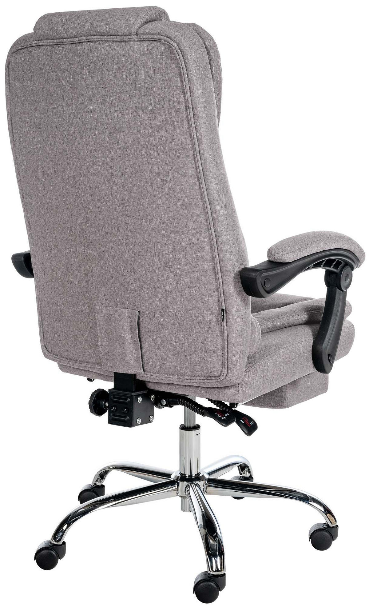 CHEFSESSEL Stoff grau - Chromfarben/Grau, Textil/Metall (67/115/68cm) - CLP