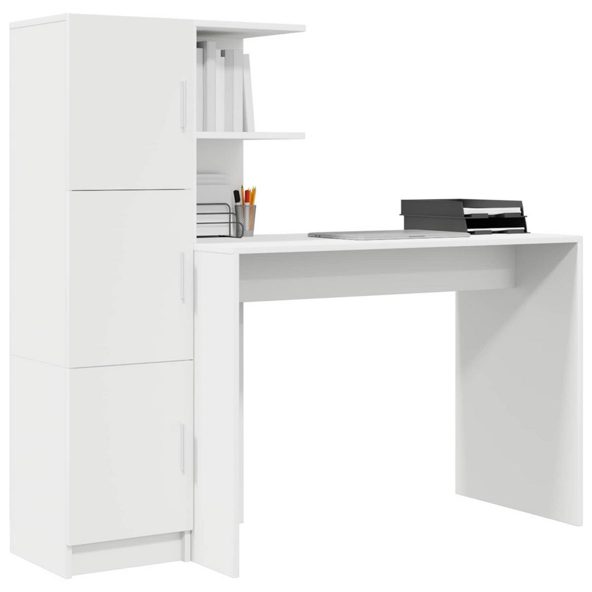 SCHREIBTISCH 2 Pcs Weiss - Weiß, Holzwerkstoff (150/133.5/124cm) - vidaXL