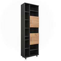 HOCHSCHRANK Ilias Anthrazit/Goldkraft Eiche 60.2 x 190 cm - Honigeiche/Anthrazit, Holzwerkstoff (60.2/190/30cm) - Vicco