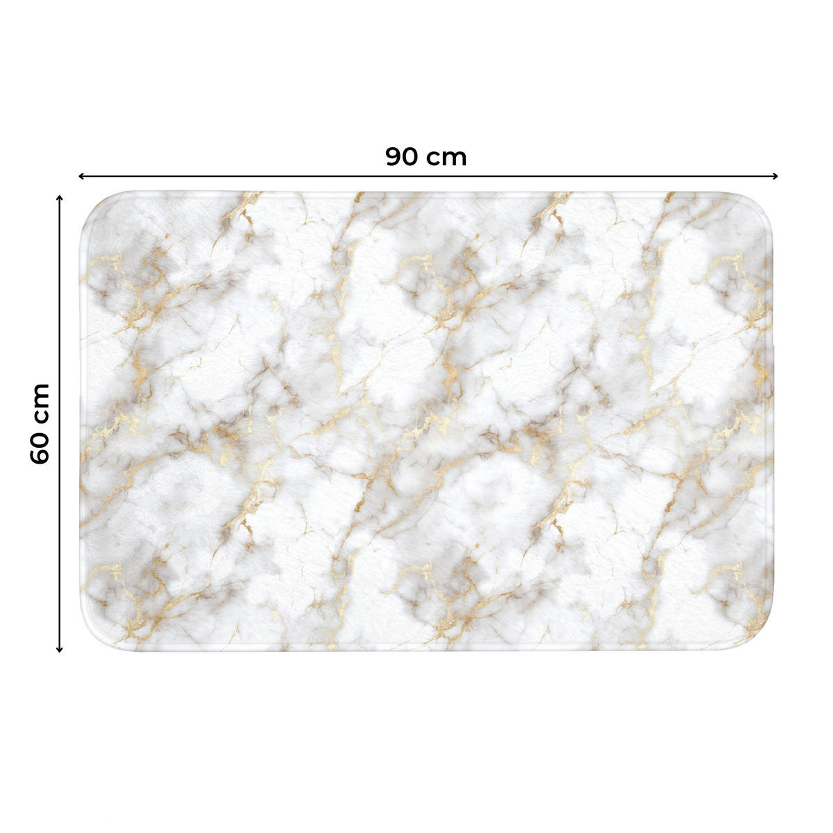 WC PŘEDLOŽKA Zlaté žilky - Mramor - Bílý 90x60 cm - bílá, textil/plast (90/1cm) - OnlyWow