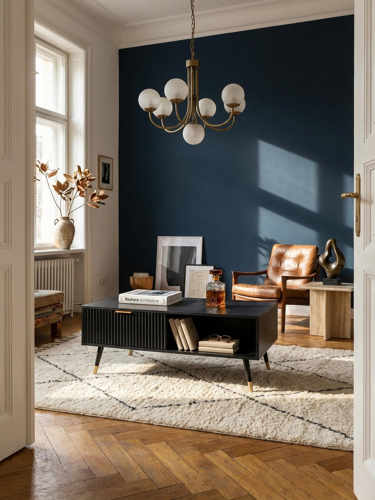 COUCHTISCH Schwarz Eiche-Dekor mit Stauraum 110x60x43 cm Metallbeine - Goldfarben/Schwarz, Holzwerkstoff/Metall (60/110/43cm) - KADIMA DESIGN