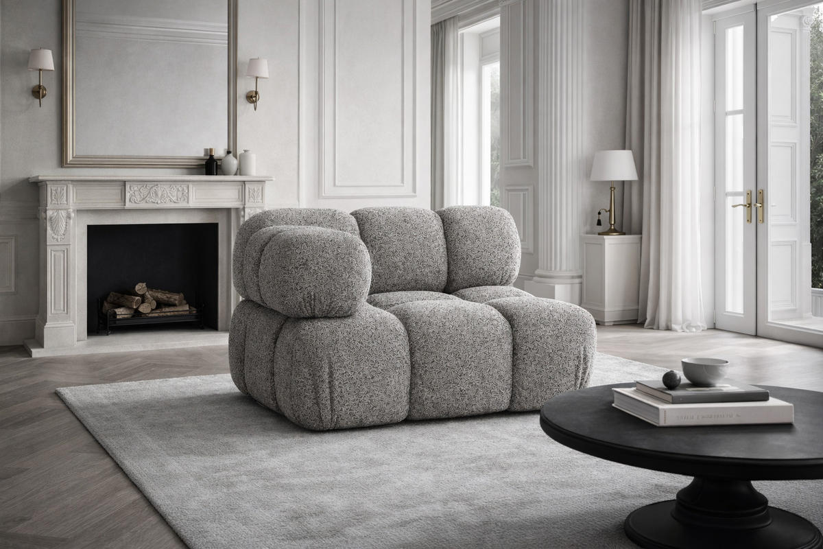 ECKMODUL, Für Modulares System, Stoff Abriamo, Braun, Selia - Braun, Holz (95/70/95cm) - Kaiser Möbel