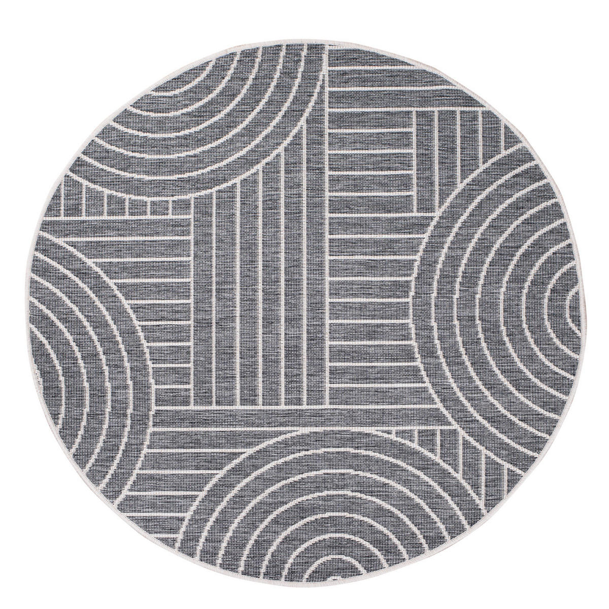 OUTDOOR-TEPPICH DuoRug 5842 Grau 120x120 cm - Grau, Textil (120/120cm) - carpet city
