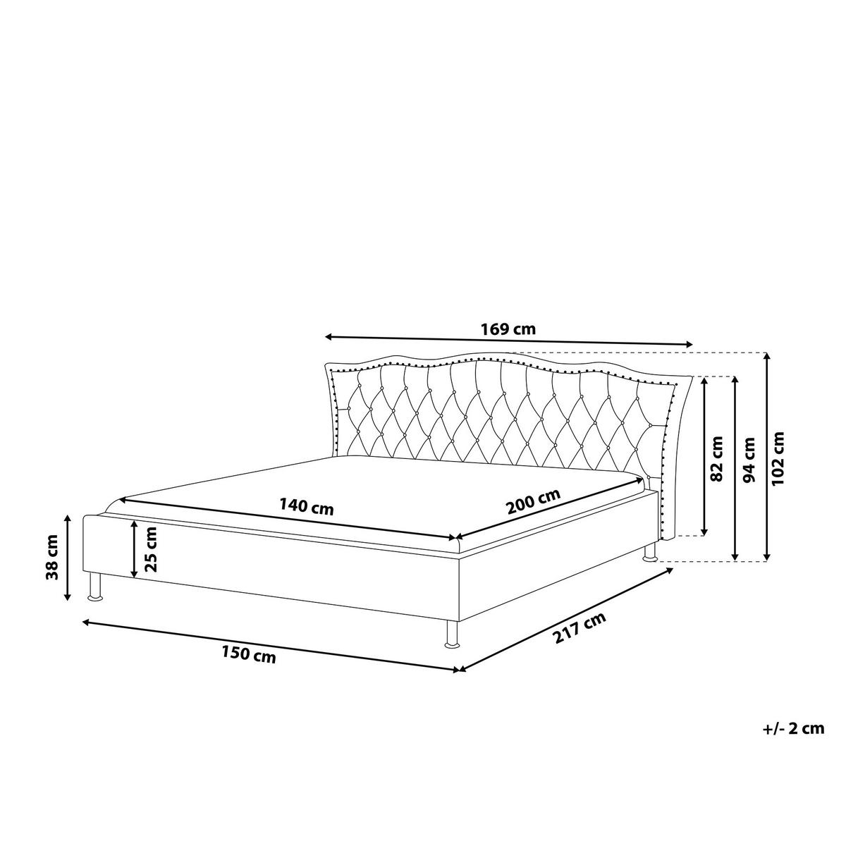 BETT 140/200cm Schwarz Metz - Schwarz, Kunststoff/Textil (140/200cm) - Beliani