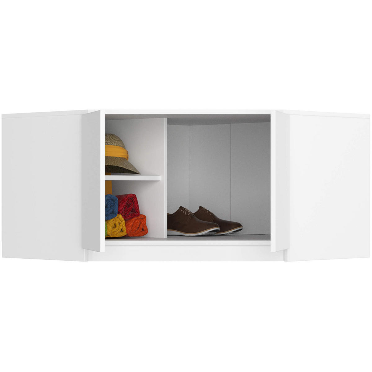 AUFSATZSCHRANK Weiß 100x50x55 cm - Weiß, Holzwerkstoff (100/55/50cm) - Akord