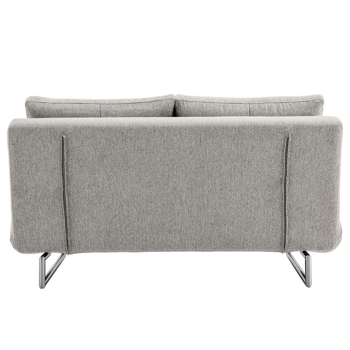 SCHLAFSOFA - Webstoff - Chromfarben/Hellgrau, Textil/Metall (150/85/88cm) - home24