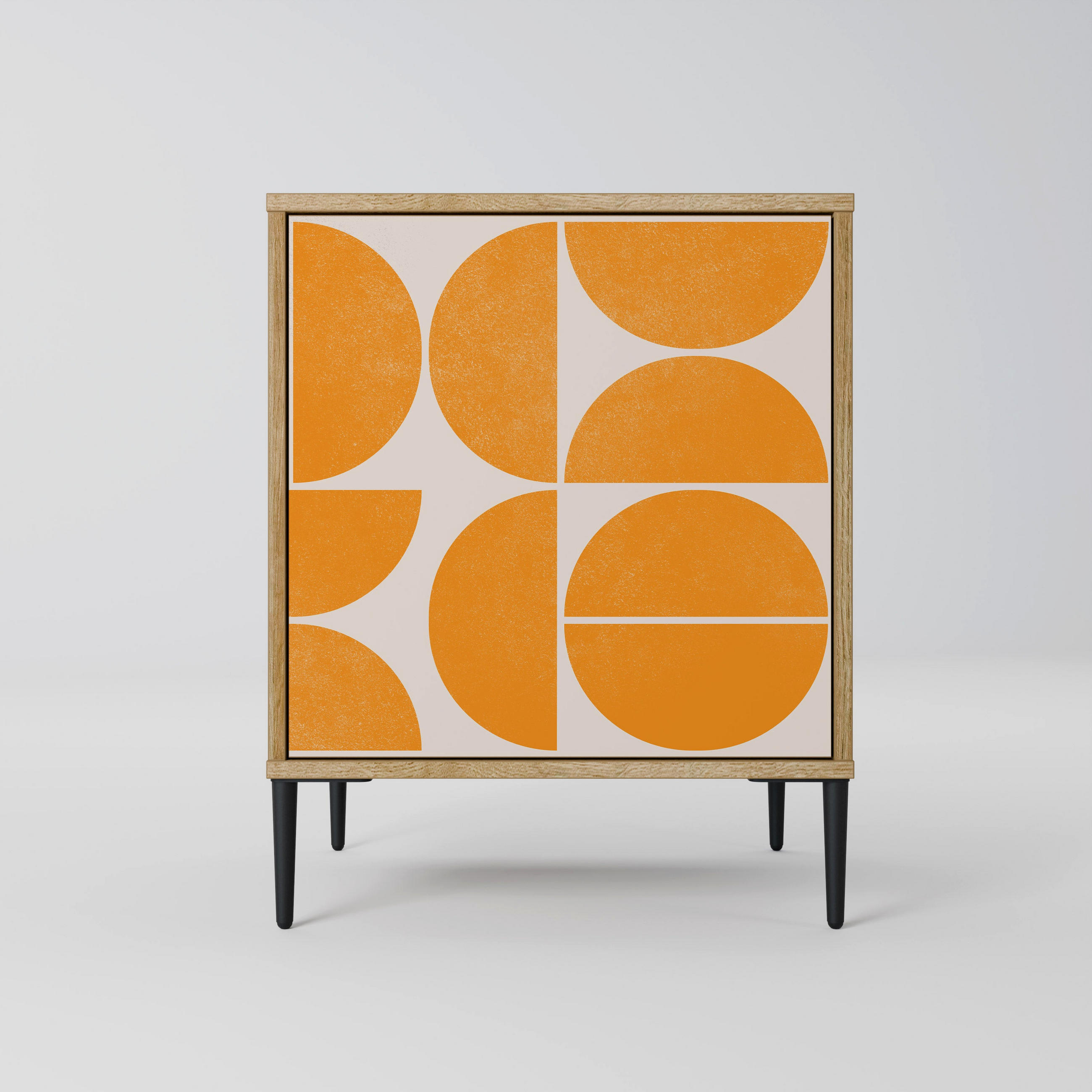SIDEBOARD RECURRING DREAMS, Eichefarben, 57,5x42x72,5 cm, Schwarze Metallfüße - Eichefarben/Multicolor, Holzwerkstoff/Metall (57.5/72.5/42cm) - SpaceRebels