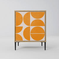 SIDEBOARD RECURRING DREAMS, Eichefarben, 57,5x42x72,5 cm, Schwarze Metallfüße - Eichefarben/Multicolor, Holzwerkstoff/Metall (57.5/72.5/42cm) - SpaceRebels