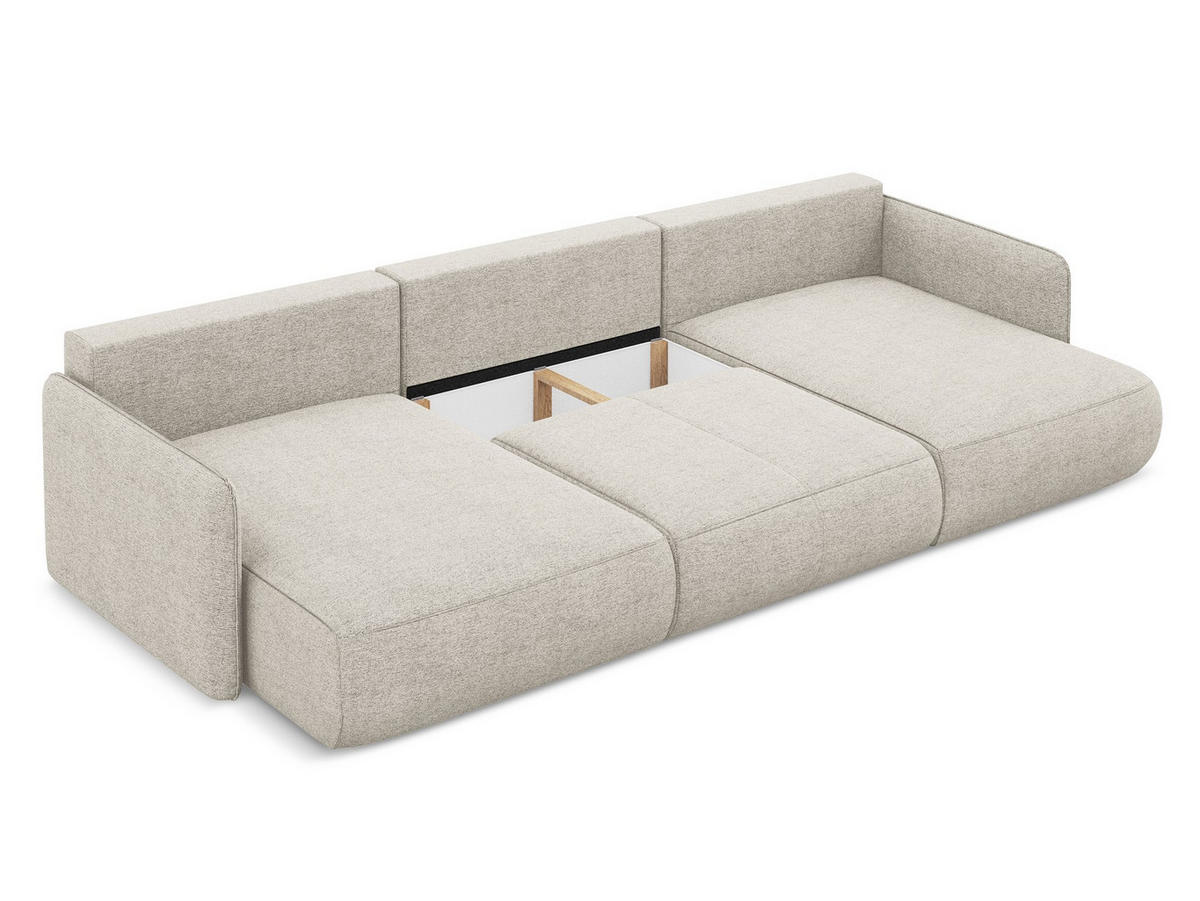 WOHNLANDSCHAFT Chenille Stoff Grau - Silberfarben/Schwarz, Kunststoff/Textil (290/86/148cm) - Makamii