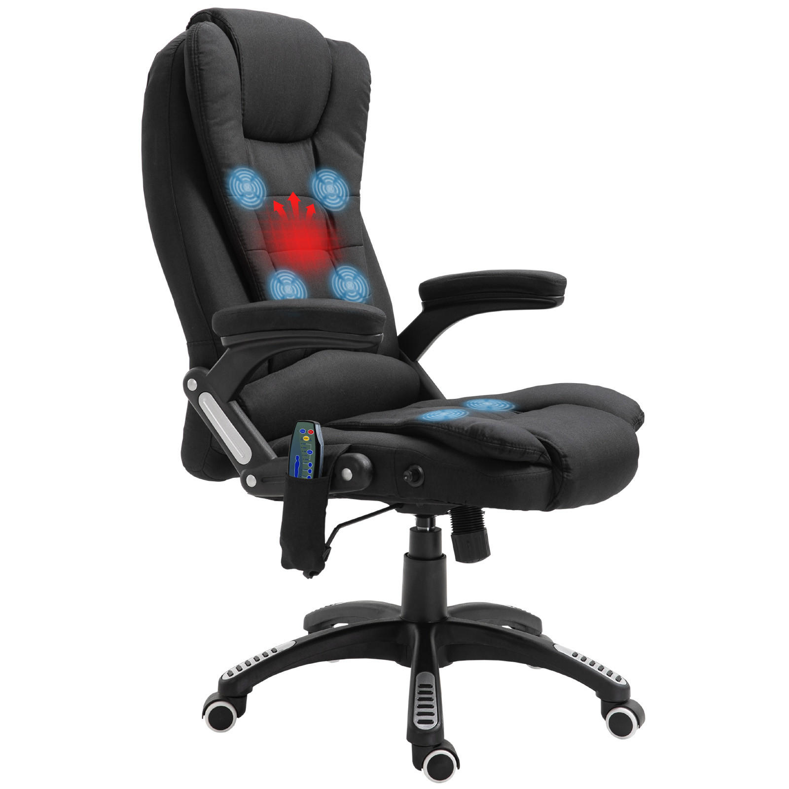 BÜROSTUHL Schwarz Leinenimitat (100% Polyester), Schaumstoff 67xx74x116 xm - Schwarz, Kunststoff (74/116/67cm) - DESIGN IN