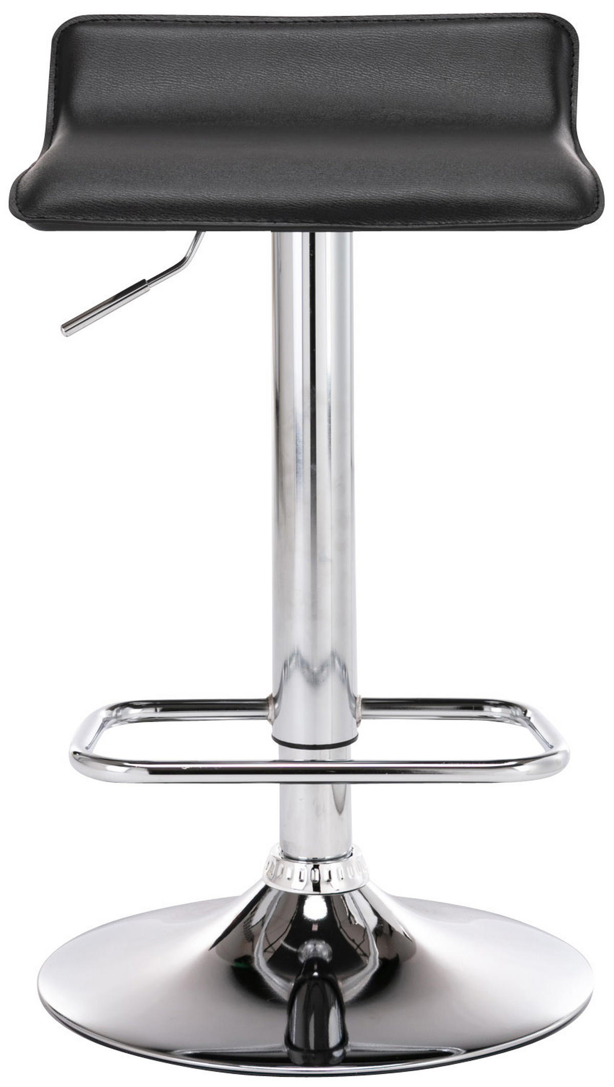 BARHOCKER 2er Set Derid Kunstleder Schwarz Silber - Schwarz, Leder/Metall (38/65/41cm) - DELUKE