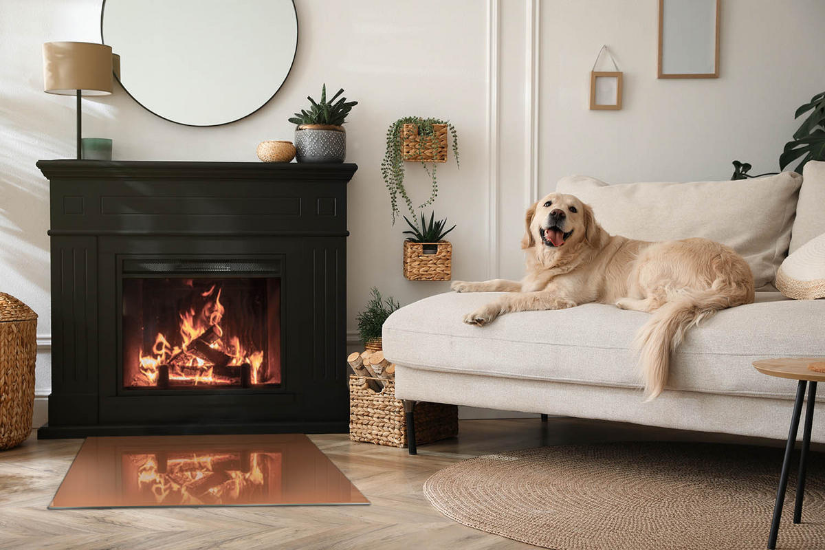 GLASPLATTE für Kamin 80x60 cm Braun - Braun, Glas (80/60/0.4cm) - ArtPrintCave