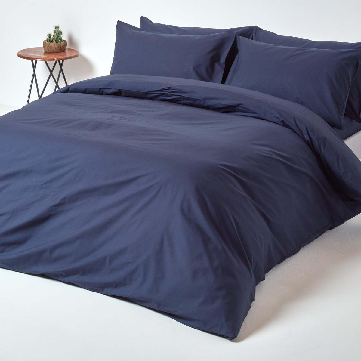 PERKAL-SPANNBETTLAKEN, Ägyptische Baumwolle, Fadendichte 200 - Dunkelblau, Textil (160/200cm) - Homescapes