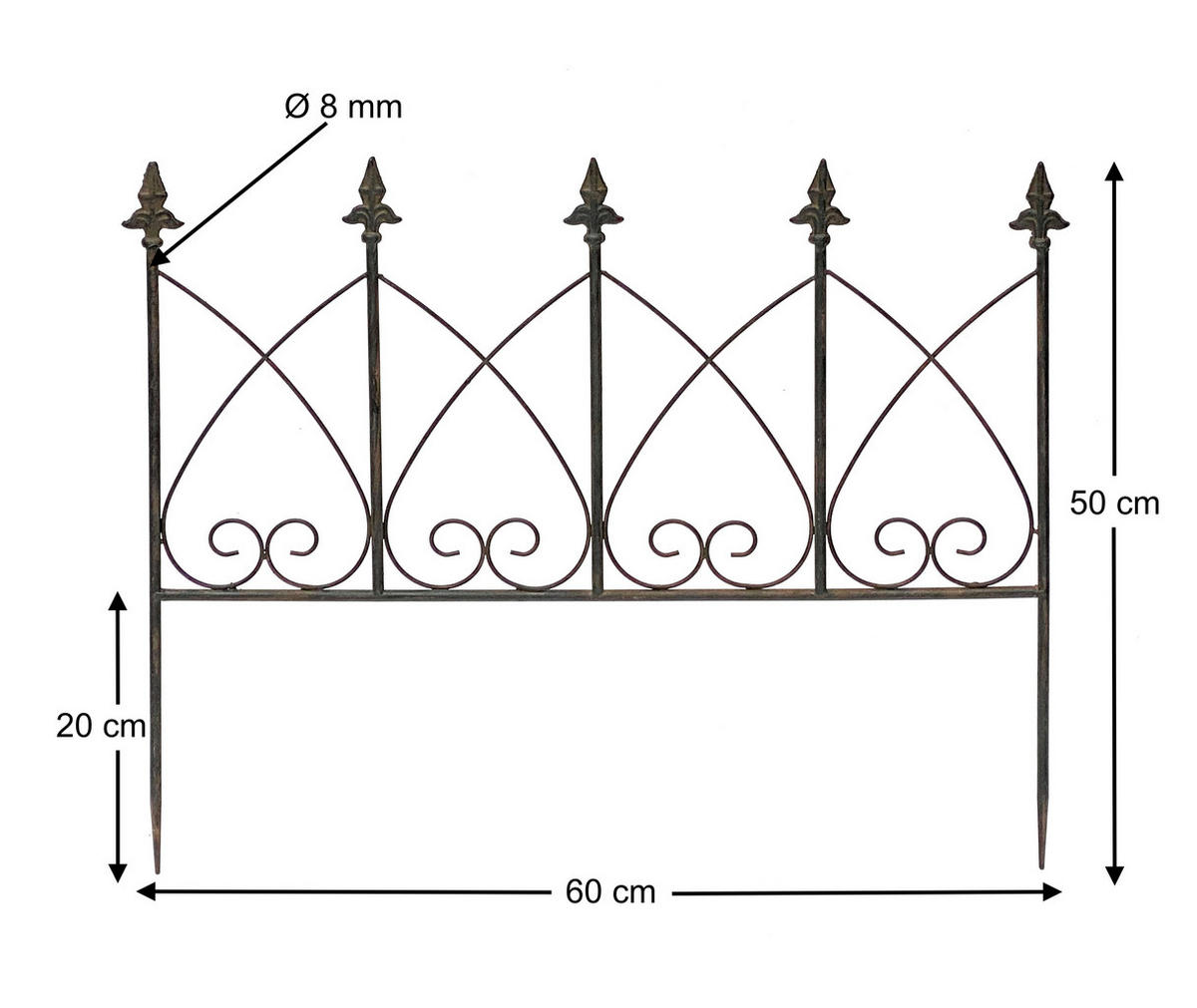 RANKHILFE Freistehend Metall Dunkelbraun 60 cm - Braun, Metall (60/50/8cm) - DanDiBo