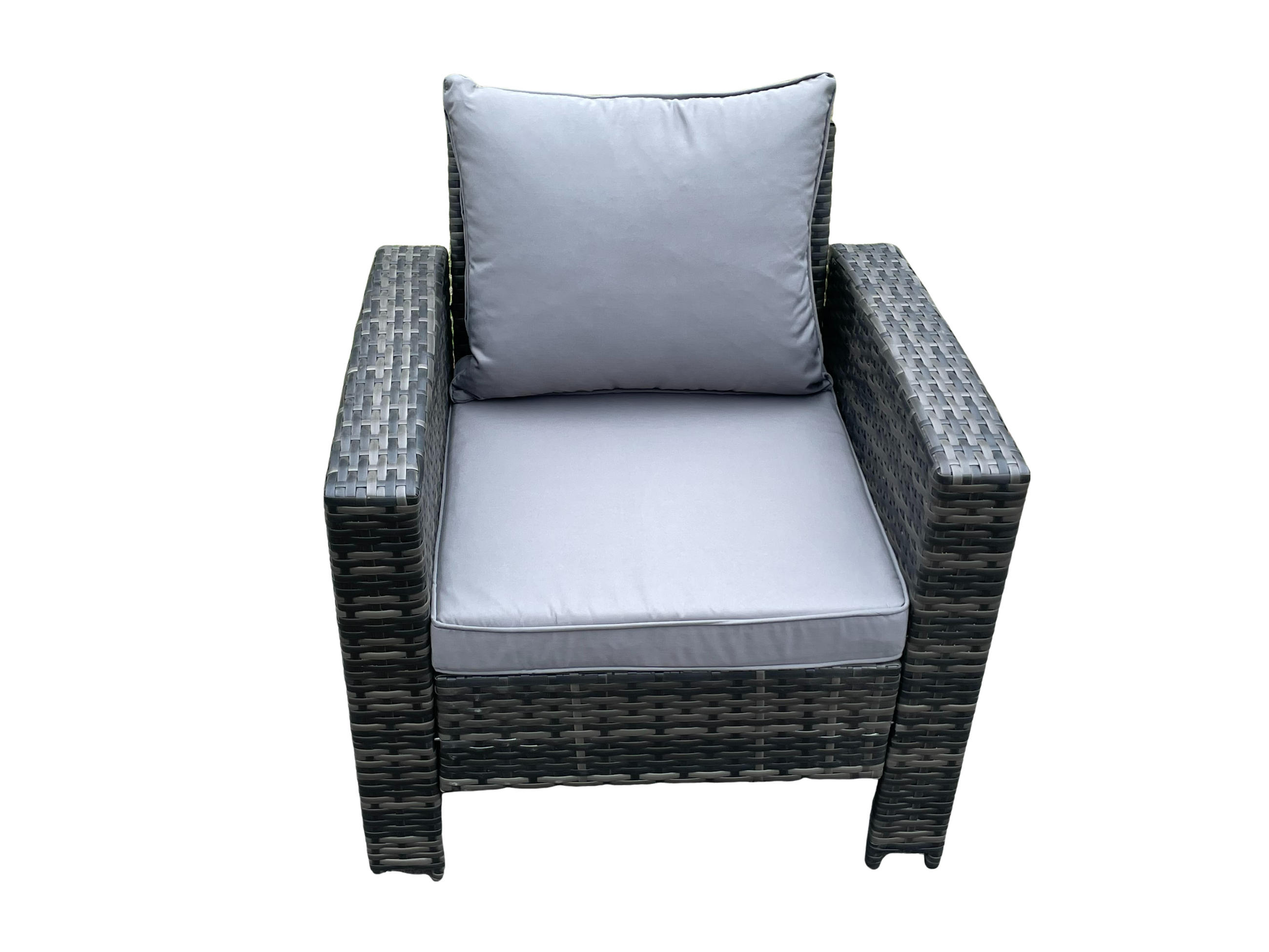 GARTENSOFA Polyrattan Dunkelgrau 1-Sitzer - Dunkelgrau, Metall (72/70/69cm) - Fimous