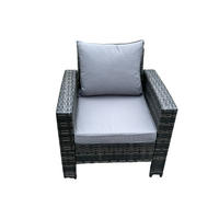 GARTENSOFA Polyrattan Dunkelgrau 1-Sitzer - Dunkelgrau, Metall (72/70/69cm) - Fimous