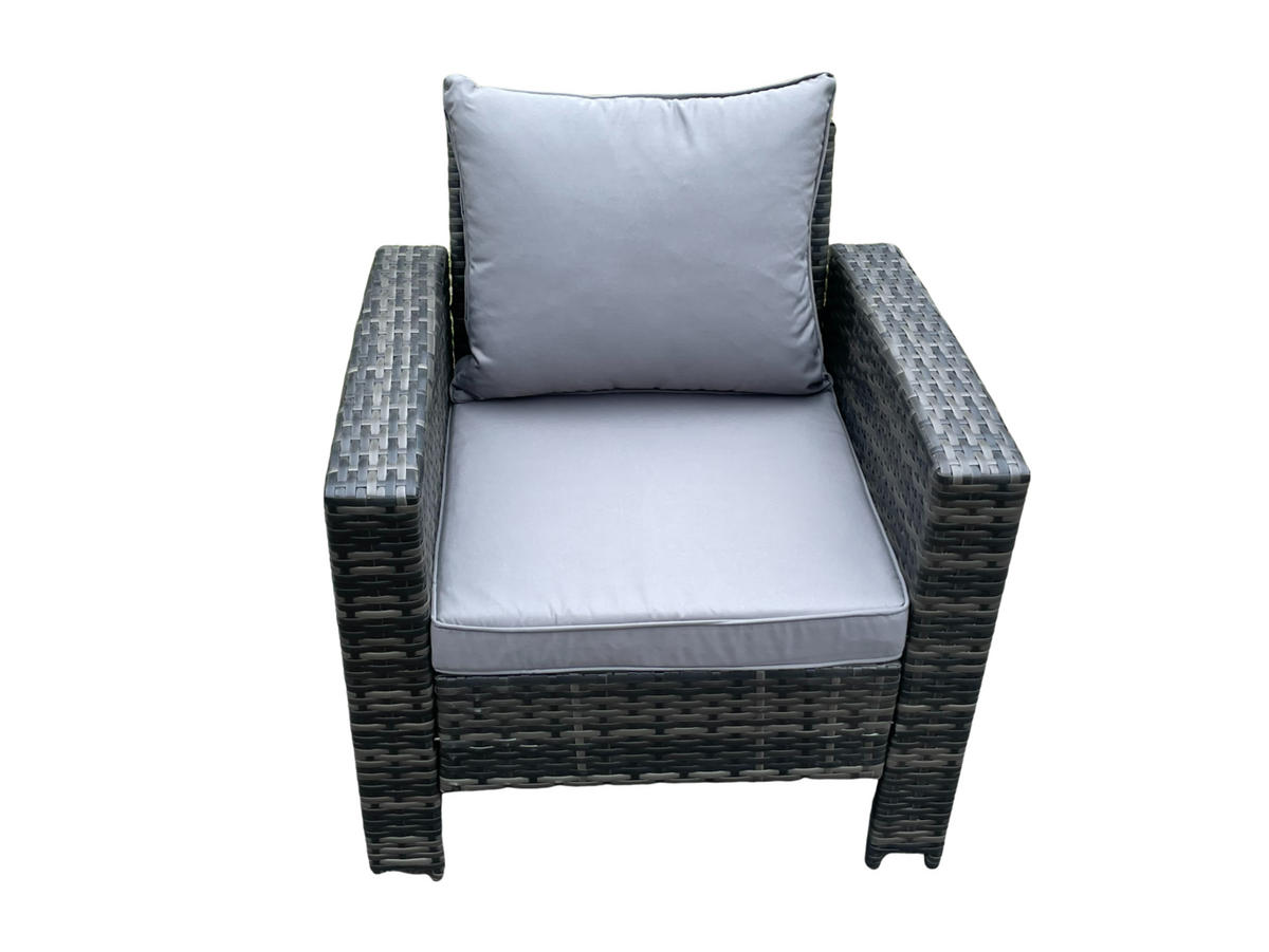 GARTENSOFA Polyrattan Dunkelgrau 1-Sitzer - Dunkelgrau, Metall (72/70/69cm) - Fimous