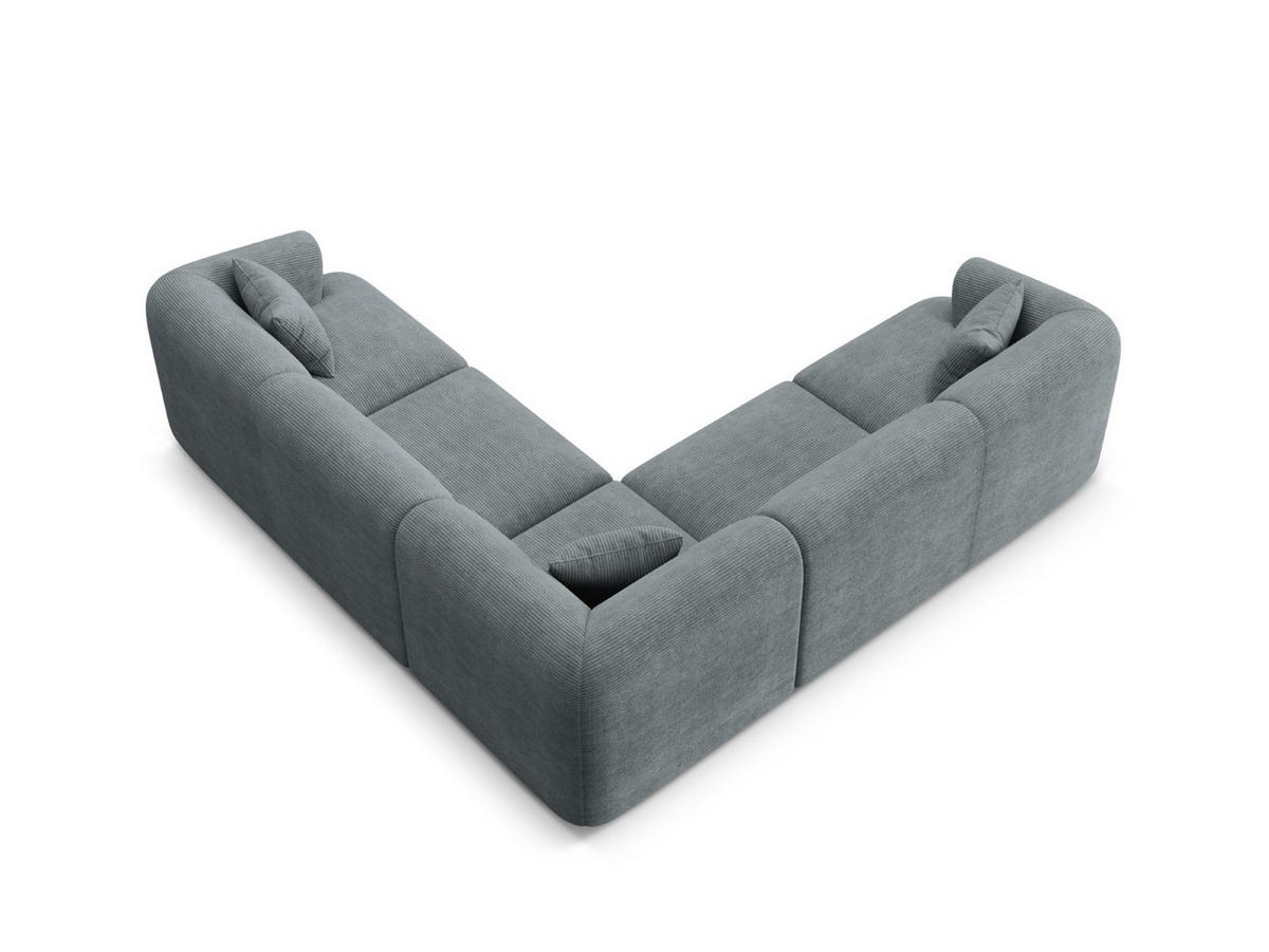 SYMMETRISCHES-MODULARES-ECKSOFA Campi aus Cord dunkelgrau 6 Sitzplätze - Dunkelgrau, Textil (255/255cm) - Cosmopolitan Design