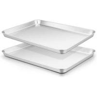 BACKBLECH 2er Set Edelstahl 31,4 x 24,6 x 2,5 cm - Silberfarben, Metall (24.6/2.5/31.4cm)