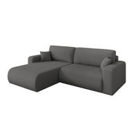 ROHOVÁ SEDAČKA s funkcí spaní, otoman vlevo BERY-L 276x193x88 šedá bouclé - šedá/černá, kompozitní dřevo/textil (276/193cm) - ALTDECOR