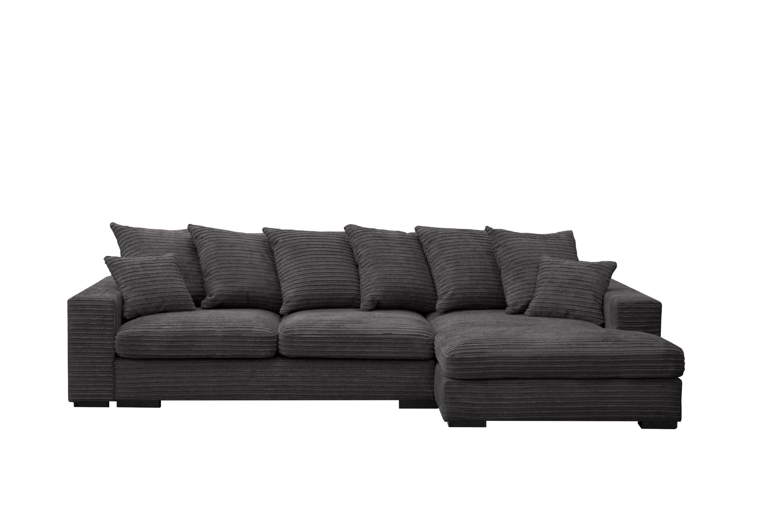 ECKSOFA Mit Schlaffunktion Und Bettkasten Couch L-form Gabon Stoff Zoom Graphit Rechts - Graphitfarben, Holz (285/155cm) - Kaiser Möbel