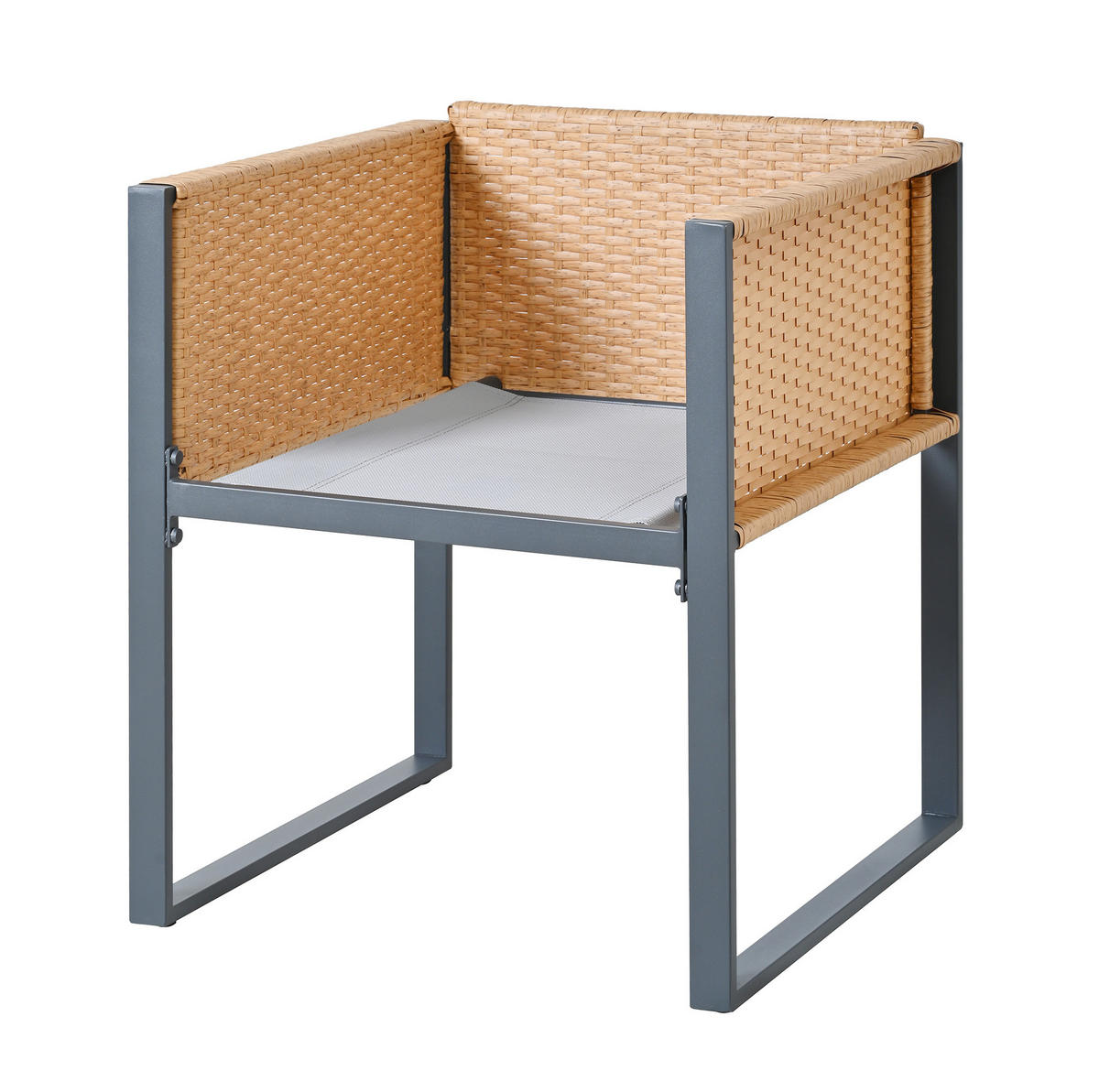 GARTENGARNITUR aus PE-Rattan 170x80x75 cm Schwarz/Braun mit Glasplatte, 6 Stühlen und waschbaren Bezügen - Schwarz, Kunststoff - Modfu