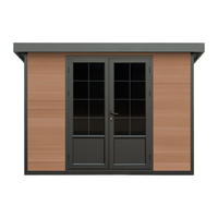 SCHREBERGARTENHAUS - 290 cm x 290 cm - verbundwerkstoff - naturfarben dunkel Hazelton - Naturfarben, Glas (290/198/290cm) - Vente-Unique