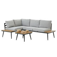 GARTENMÖBEL-SET PAROS - Braun/Grau, Metall - CARO-Möbel