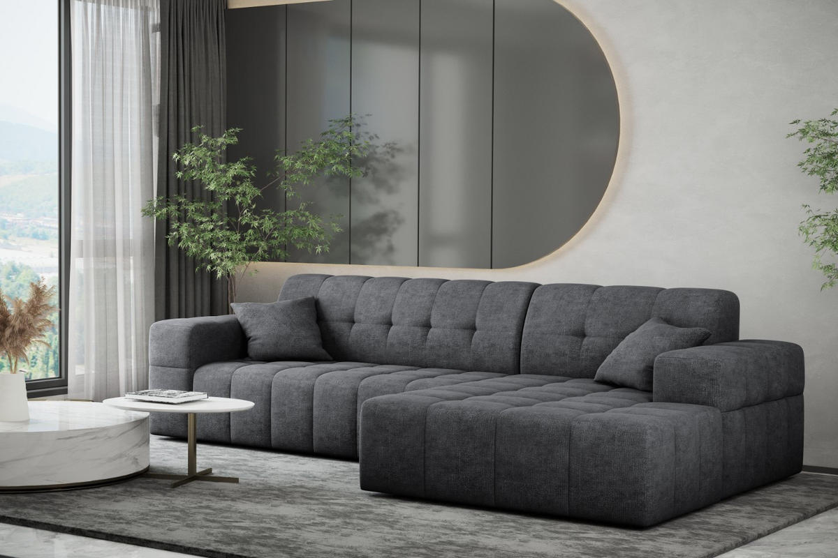 ECKSOFA NIMES Stoff Perfect Harmony Dunkelgrau Rechts - Dunkelgrau, Holz/Kunststoff (265/168cm) - Kaiser Möbel
