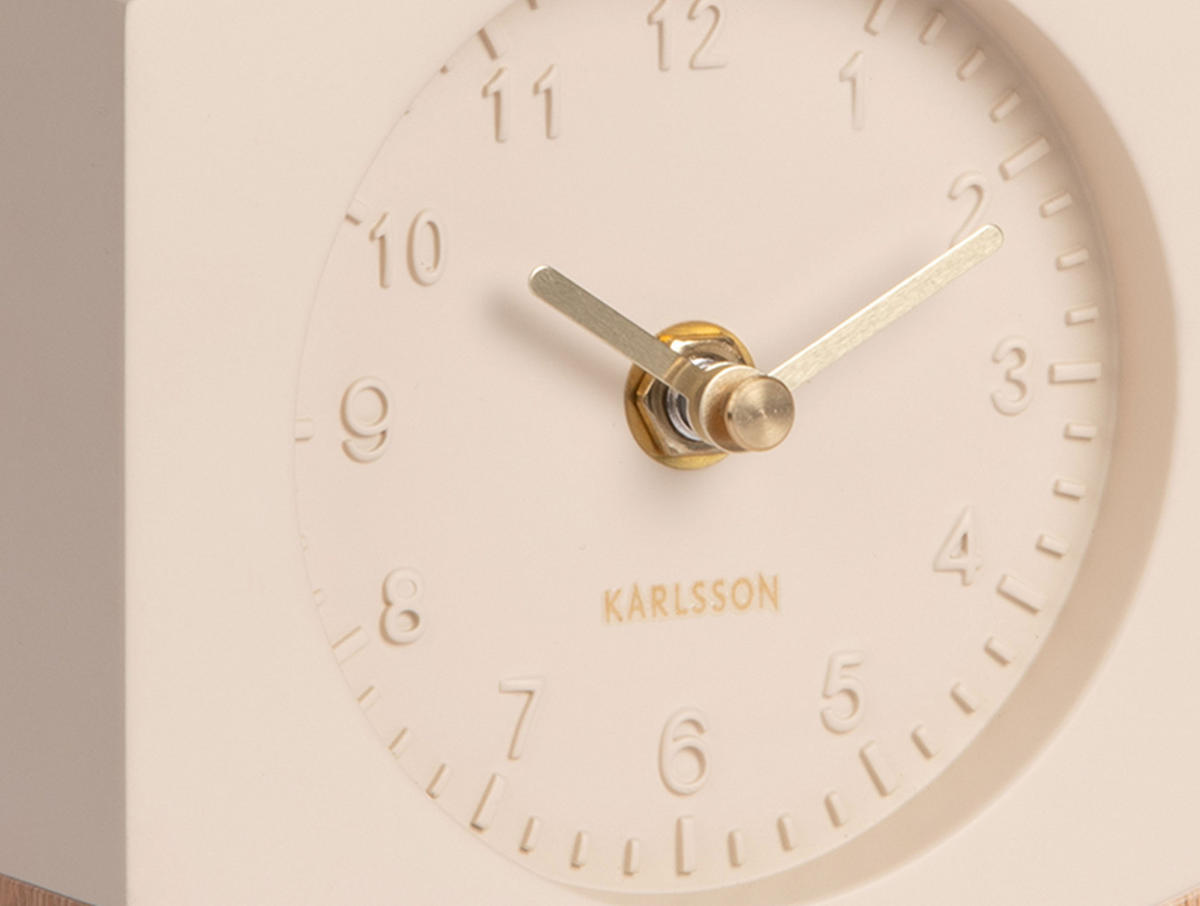 TISCHUHR Paris with Wood - Weiß - 12/12,5 cm - Weiß, Kunststoff (12/12/12cm) - Karlsson