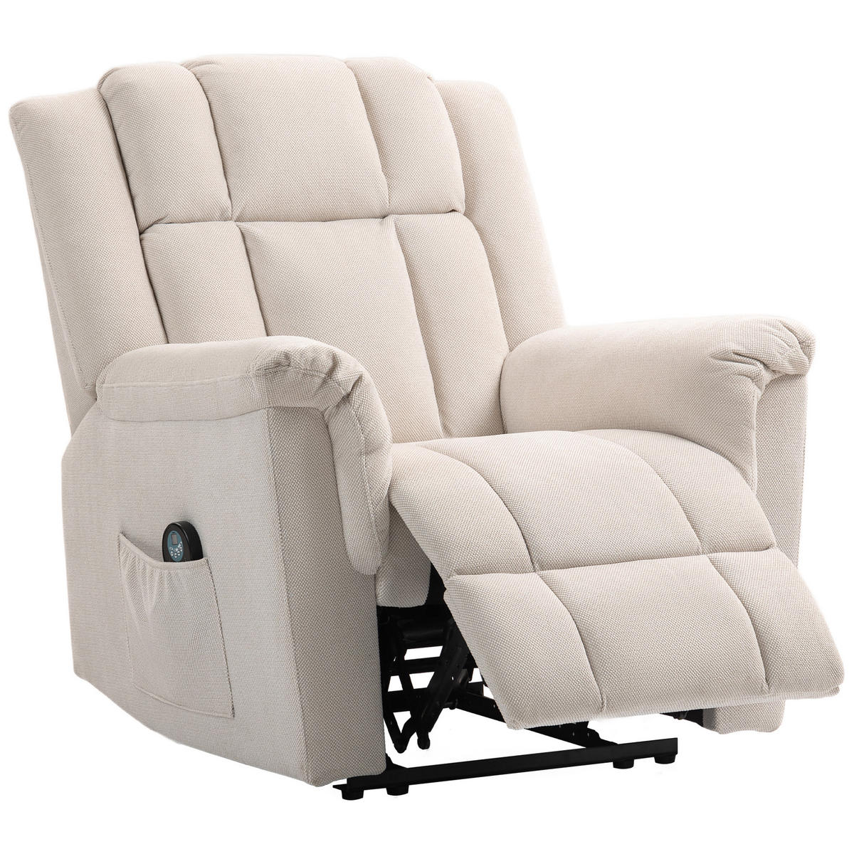 MASSAGESESSEL Beige mit Massage- und Heizfunktion 91/85/104 cm - Beige, Textil (91/104/85cm) - PANGIVO