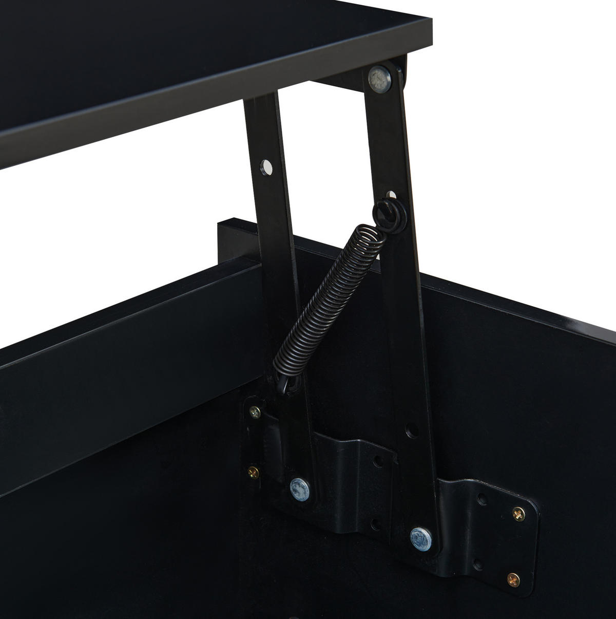 COUCHTISCH 110/50/48 cm schwarz aus Spanplatte mit Hebemechanismus und Stauraum - Schwarz, Holzwerkstoff (110/50/48cm) - OKMYHOME