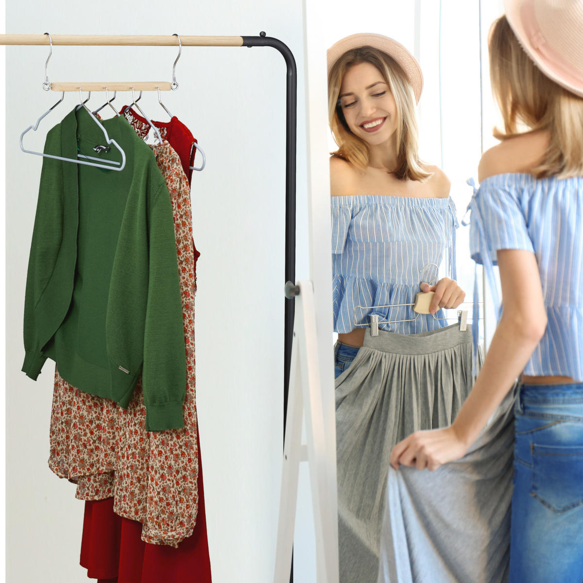 VIACÚČELOVÝ hák - viacfarebná, kov/drevo (2cm) - Relaxdays