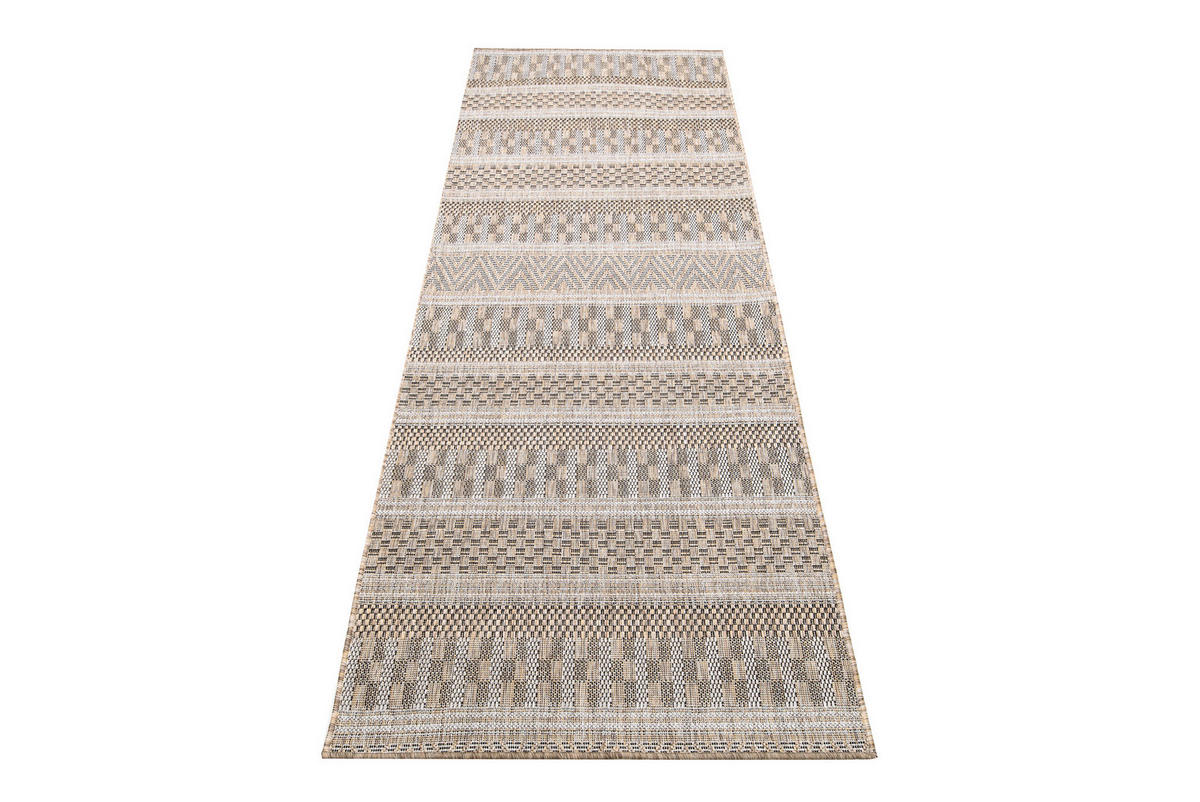 LÄUFER MELISSA Braun Gestreift Modern 60/1100 cm - Braun, Textil (60/1100cm) - Tapiso